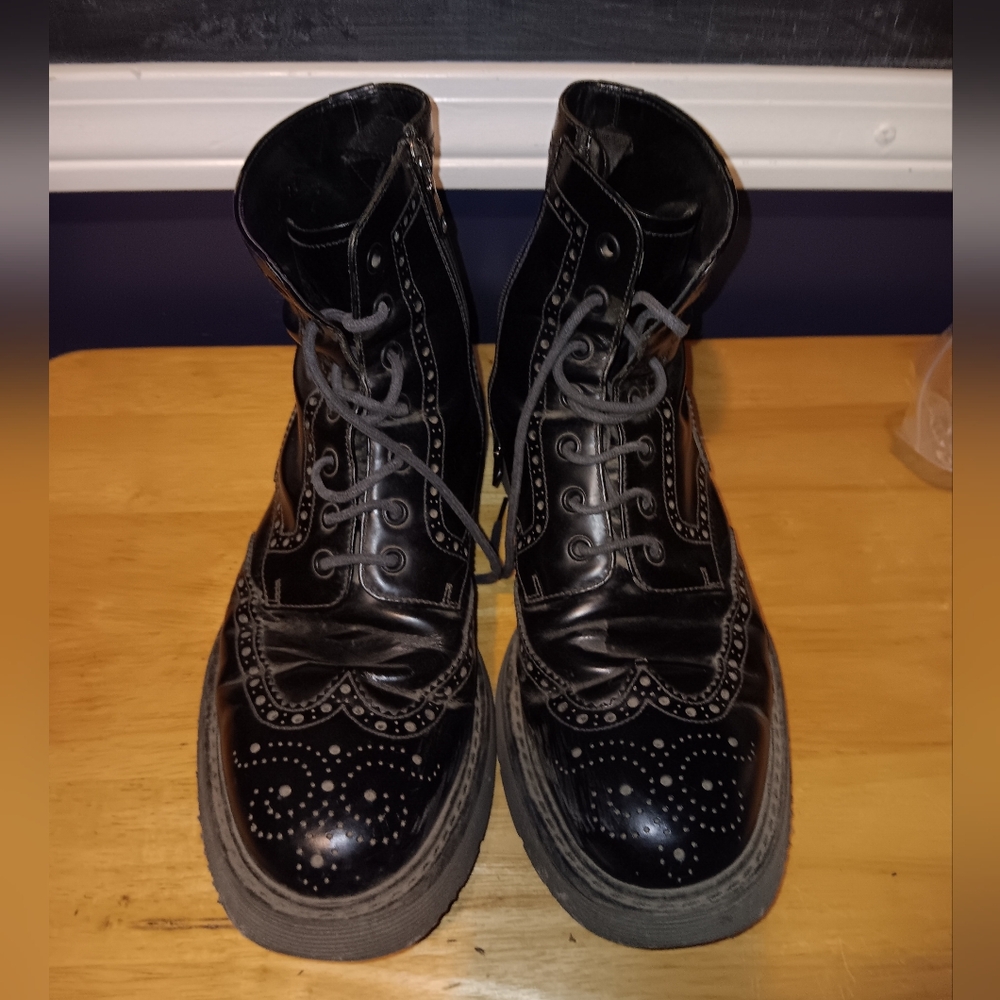 Prada Black Combat Boots